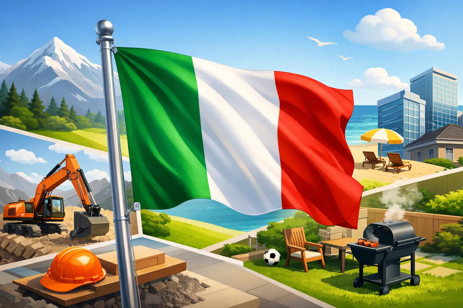 Bandiera italiana resistente esterno per ogni uso