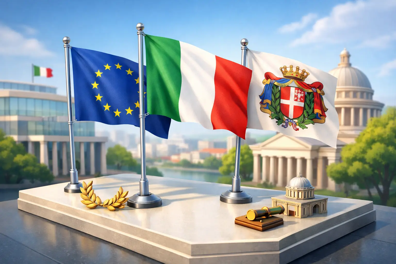 Bandiere istituzionali italiane per enti
