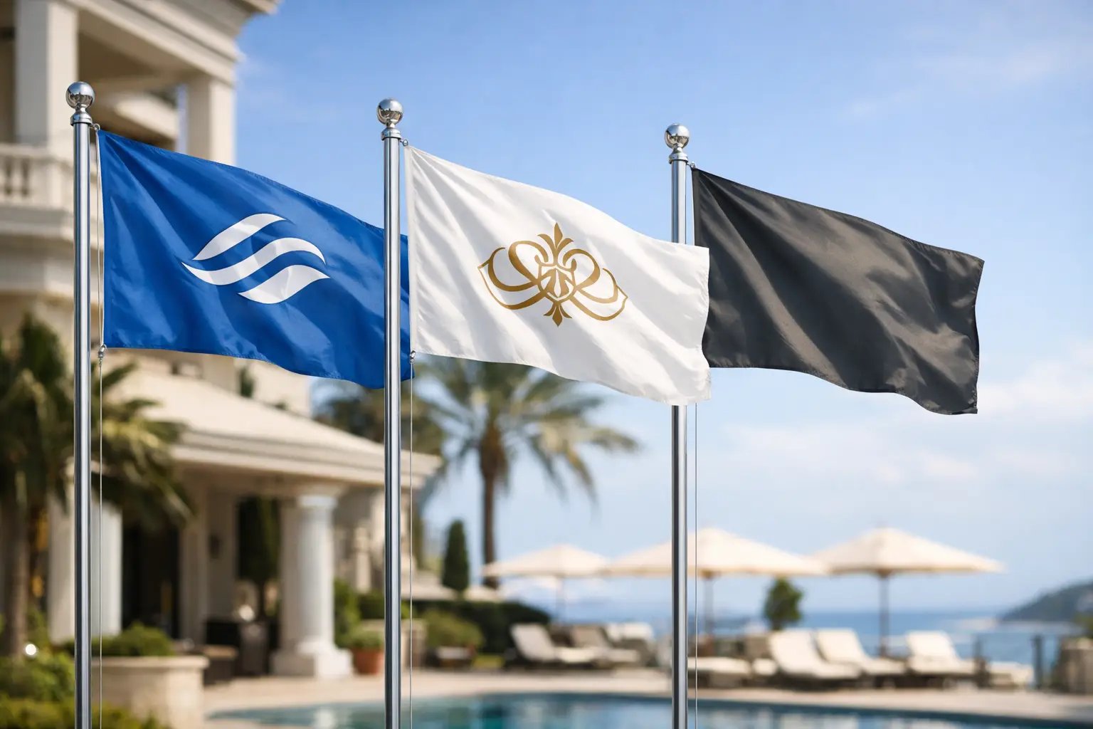 Bandiere per hotel resistenti e su misura