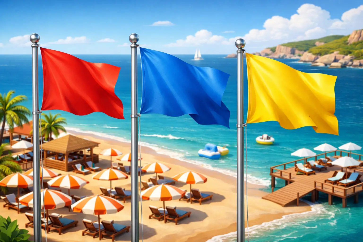 Bandiere per stabilimenti balneari resistenti